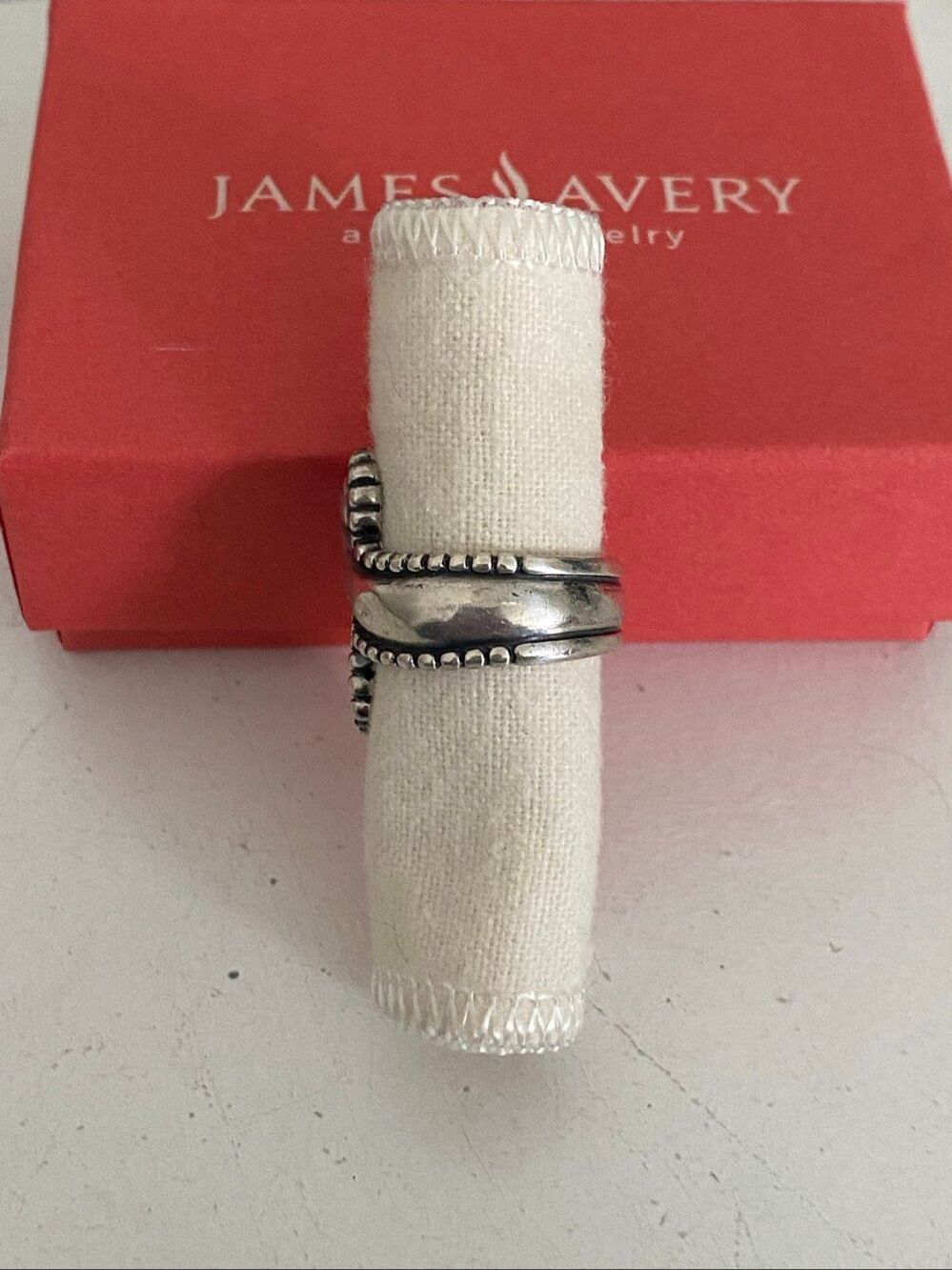 James Avery Retired Paisley Bypass Ring - Picture 2 of 5
